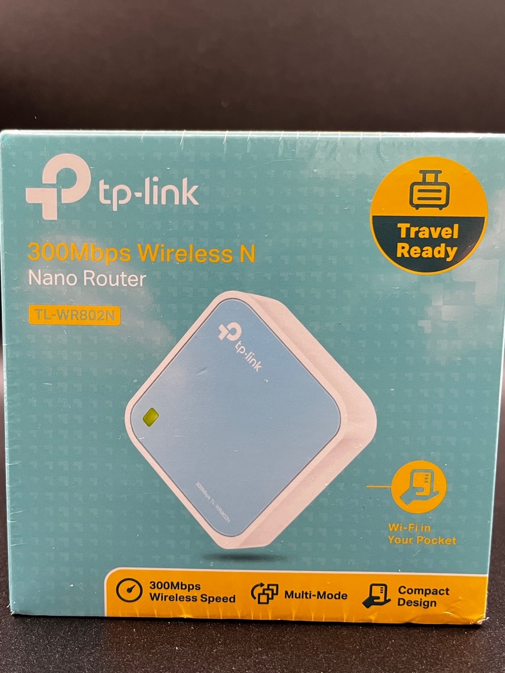 TP-Link Nano Travel Router in Light Blue and White